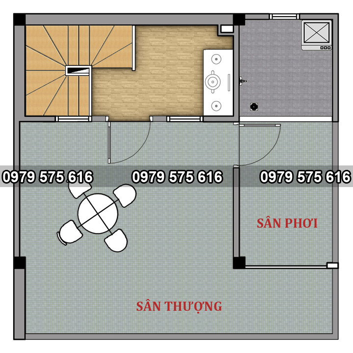 thiet ke nha ong hien dai 5 tang (6.4x6.4m)5